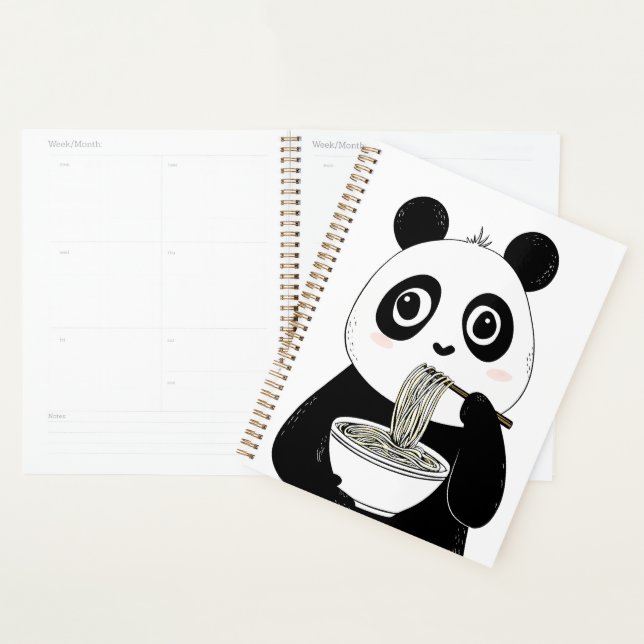 Agenda Bonita Panda Comendo Udon Noodles (Exibição)