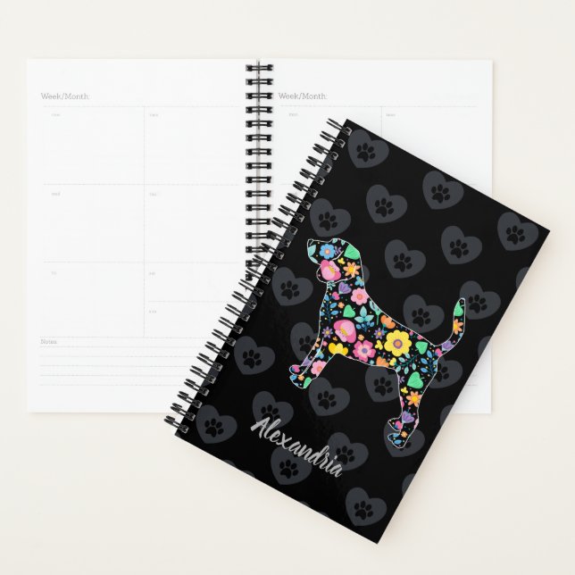 Agenda Bonito Ame Meu Beagle Floral Design (Exibição)