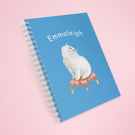 Agenda Bonito branco personalizado sentado no Travesseiro