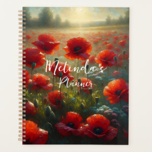 Agenda Bonito Campo Vermelho Poppy no Dia de Verão