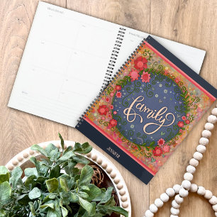 Agenda Bonito Família Floral Cheia Trabalho de arte de In
