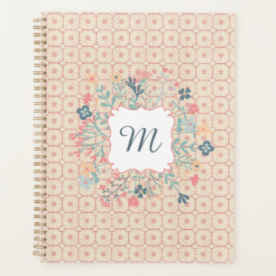 Agenda Bonito Monograma de Flores