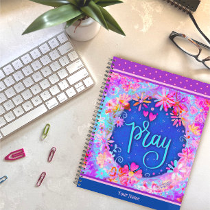 Agenda Bonito oração Floral tortuosa Arte Azul Roxa