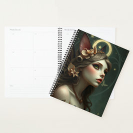 Agenda Bonito retrato de fada de gato