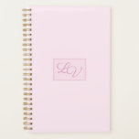 Agenda Bonito Rosa e Blush<br><div class="desc">Uma bela paleta de cor rosa e pincelada. Personalizar com iniciais.</div>