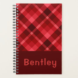 Agenda Bonito Ruby Red Xadrez Monograma Pequeno Planner