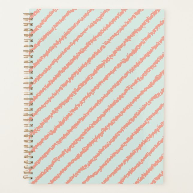 Agenda Bonito tiras rosadas Pastel Azul (Frente)