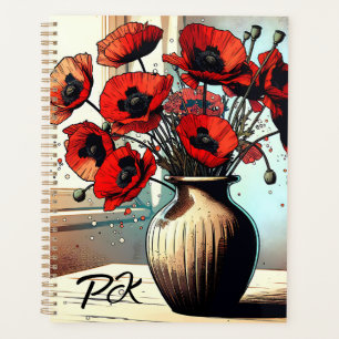 Agenda Bonito Vaso de papagaios vermelhos ai arte