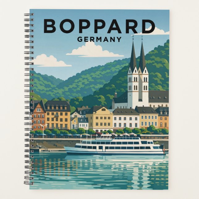 Agenda Boppard Germany Vintage Travel Art (Frente)