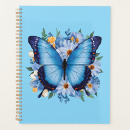 Agenda Borboleta Azul Graciosa em Floral