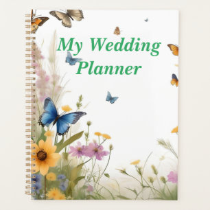 Agenda Borboleta de flor selvagem, Planner de Casamento