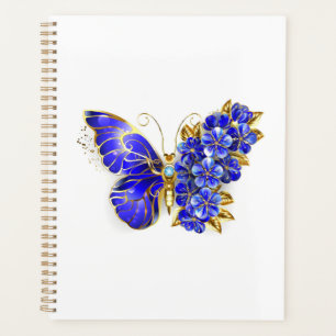 Agenda Borboleta Flor Sapphire