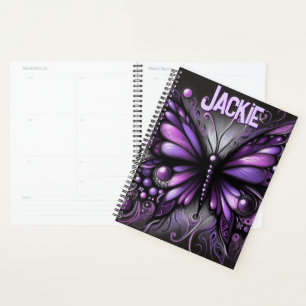 Agenda Borboleta Gótica Whimsical Purple Personalizada