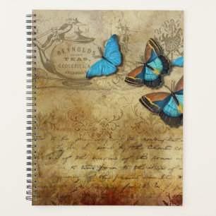 Agenda Borboletas Azuis Vintage