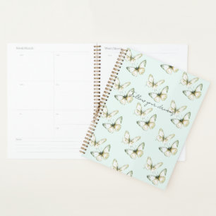 Agenda Borboletas Brancas Verde Hortelã  