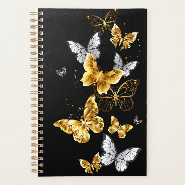 Agenda Borboletas Douradas e brancas (Frente)