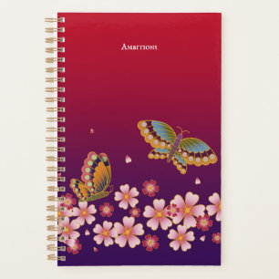 Agenda Borboletas japonesas Sakura Blossomas Personalizad