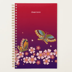Agenda Borboletas japonesas Sakura Blossoms Personalizado