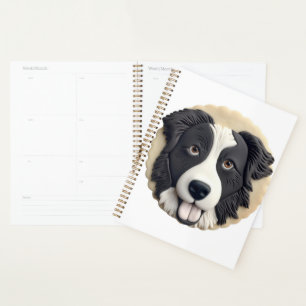 Agenda Borda Collie Dog 3D Inscrito