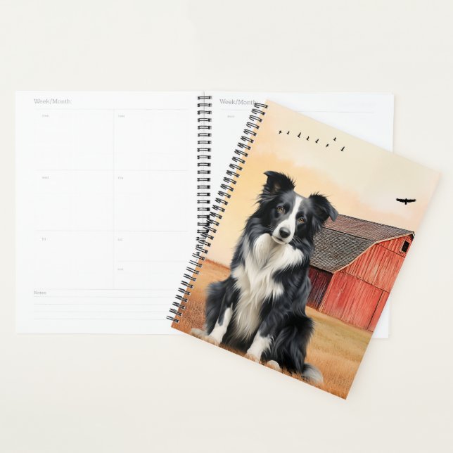 Agenda Border Collie Dog Country Western Red Barn (Exibição)