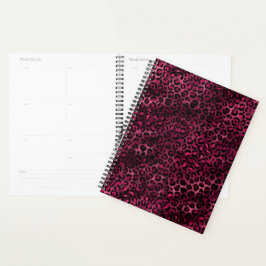Agenda Bordô e Dourado Série Leopardo Design 9