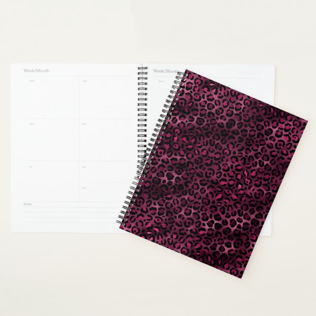 Agenda Bordô e Dourado Série Leopardo Design 9 (Exibição)
