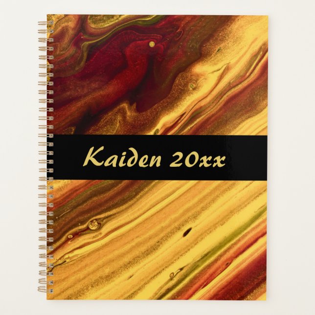 Agenda Borgonha e Dourado Marble (Frente)