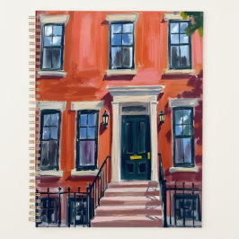 Agenda Boston Brownstones Massachusetts Aquarela