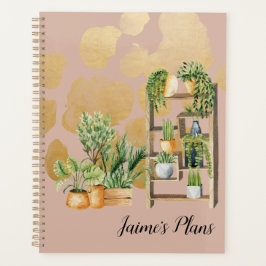 Agenda Botânica Watercolor Plantas Script Name Blush
