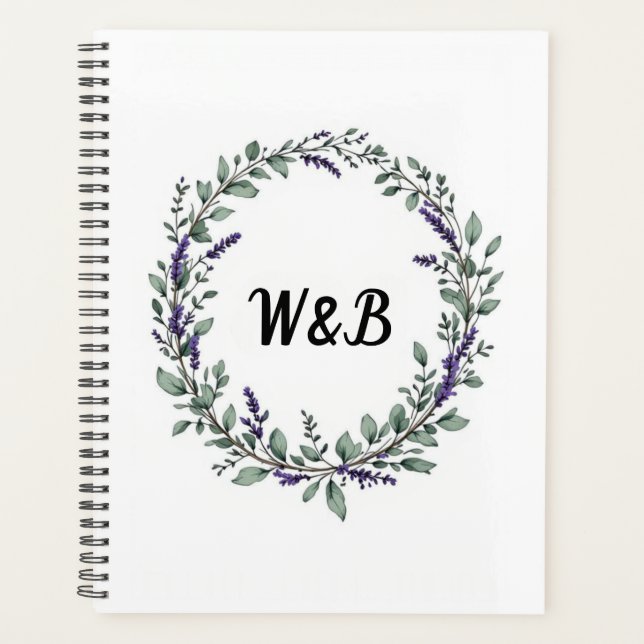 Agenda Botanical Monogram Wreath Notebook (Frente)