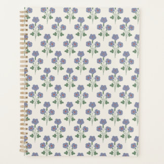 Agenda Botânico Floral Vintage Periwinkle & Vermelho Papo