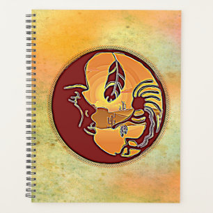 Agenda Botão de Paisagem - Kokopelli Lua Pena 1