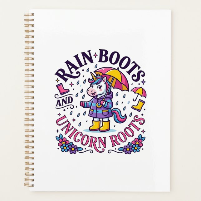 Agenda Botas de Chuva de Unicórnio e Camisa Comercial Uni (Frente)