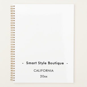 Agenda Branco e Preto de luxo minimalista