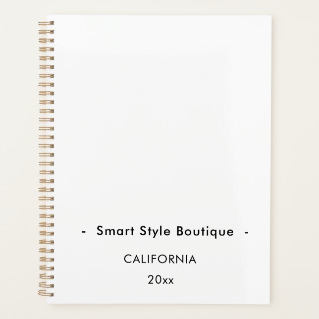 Agenda Branco e Preto de luxo minimalista (Frente)
