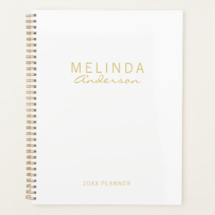 Agenda Branco moderno profissional e Dourado