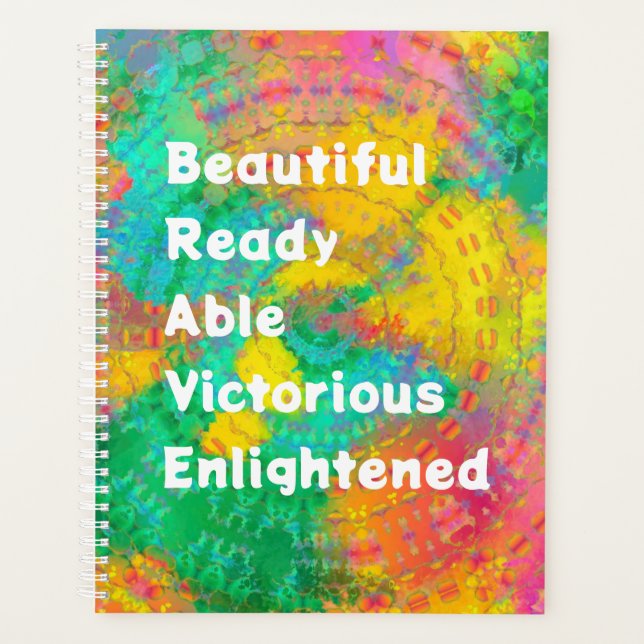 Agenda BRAVE Rainbow Tie Dye Boho Planner (Frente)