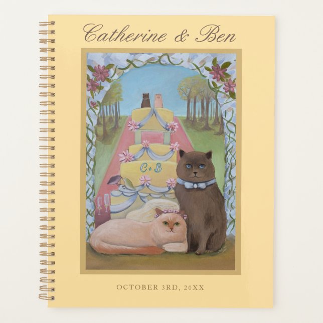Agenda Bride and Groom Cats Personalized Wedding   (Frente)