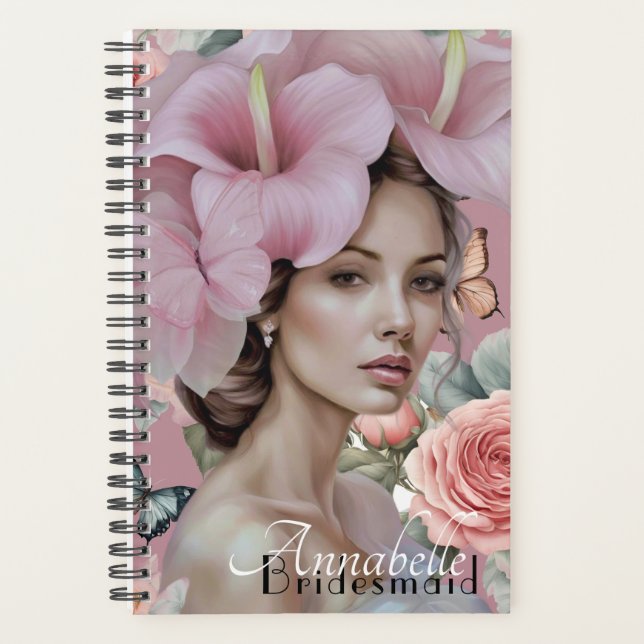 Agenda Bridesmaid de Arte Floral Eetoral Rosa Dusty (Frente)