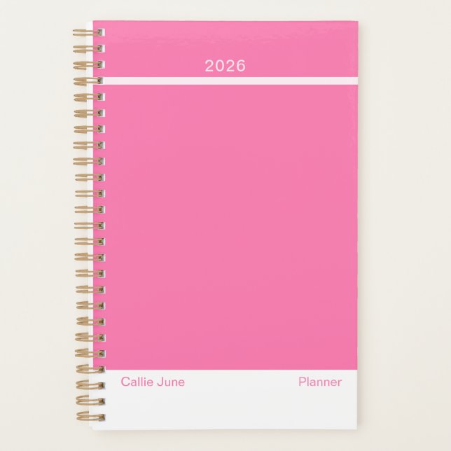 Agenda Bright Pink Minimalist Planner (Frente)