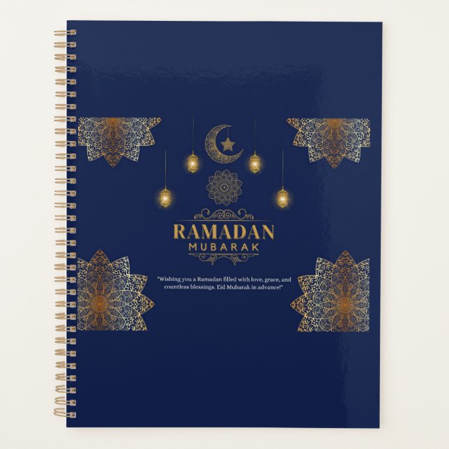 Agenda Brilho de Lanterna Elegante Saudação de Ramadan  (Frente)