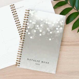 Agenda Brilho de Platina Personalizado