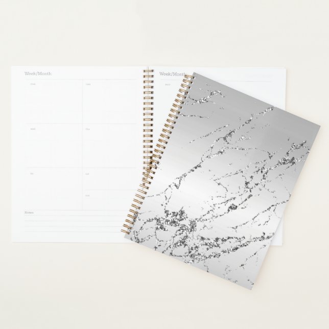 Agenda Brilho Falso Cinza Prateado Glitzy (Exibição)