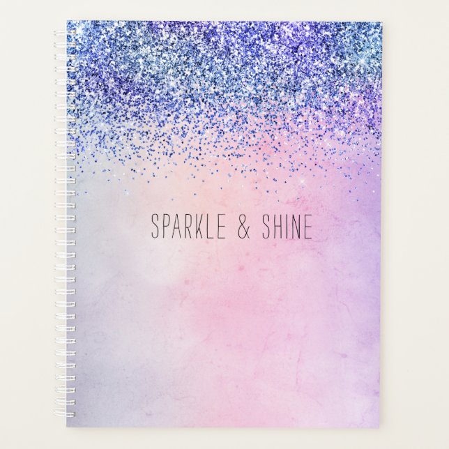Agenda Brilho Ombre Azul Rosa Roxo (Frente)