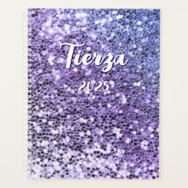 Agenda Brilho Personalizado Roxo Ombre Grosso