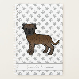 Agenda Brindle Bullmastiff Cute Cartoon Dog & Text