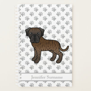 Agenda Brindle English Mastiff Cute Cartoon Dog & Text
