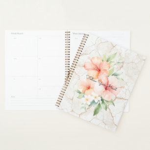 Agenda Brisa de Verão Bege Pêssego Hibisco