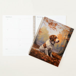 Agenda Brittany Spaniel no Outono Folhas Caídas Inspiram