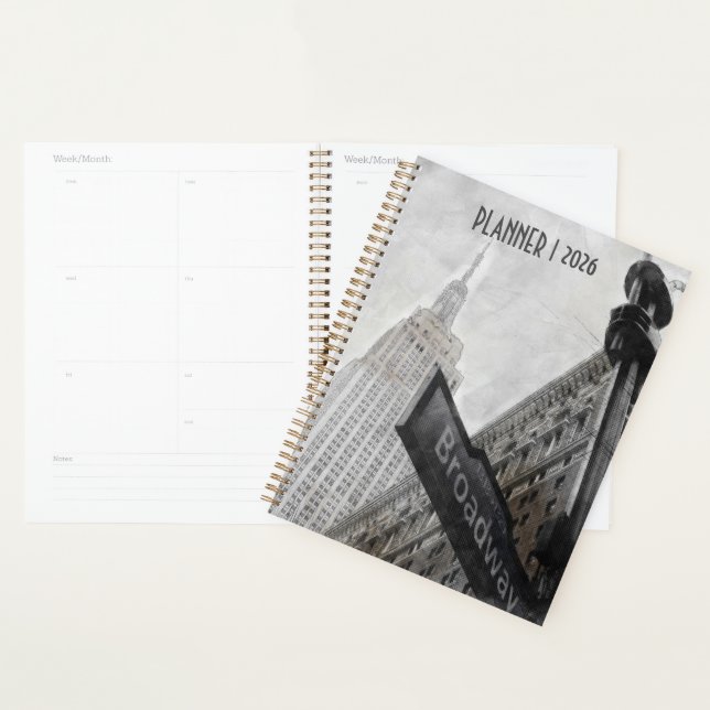 Agenda Broadway Corner Sign New York City 2026 Planner  (Exibição)